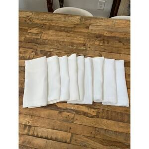 Matteo Los Angeles White Linen 21" x 21" Napkin Set of 9